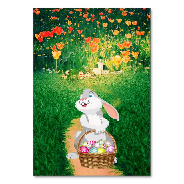 Tarjeta De Mesa Conejo de Pascua (Anverso)