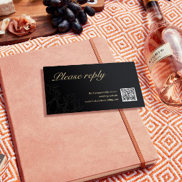 Tarjeta De Mesa Confirmación de asistencia para bodas | Código QR