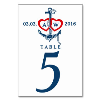 Tarjeta De Mesa Conjunto de Bodas de números de tabla de Boda de a