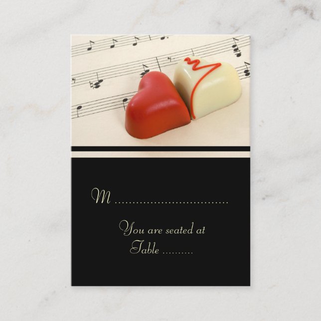 Tarjeta De Mesa Conjunto de corazones bodas (Anverso)