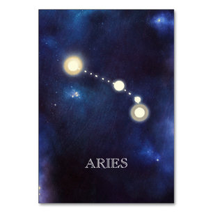 Tarjeta De Mesa Constelación   Aries   Número de tabla de boda
