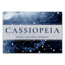 Tarjeta De Mesa Constelación Cassiopeia (u otros) Azul, Plata