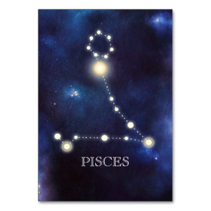 Tarjeta De Mesa Constelación   Piscis   Número de tabla de boda