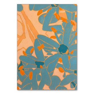 Tarjeta De Mesa Contemporary Leaf Design in Peach