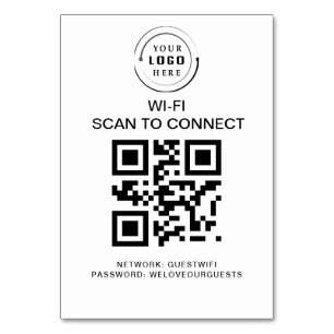 Tarjeta De Mesa Contraseña de Wifi Análisis de código QR para co