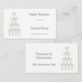 Tarjeta De Mesa Copas de champán Boda simple
