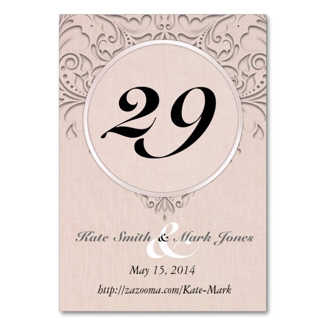 Tarjeta De Mesa Coral HeartChic (Reverso)