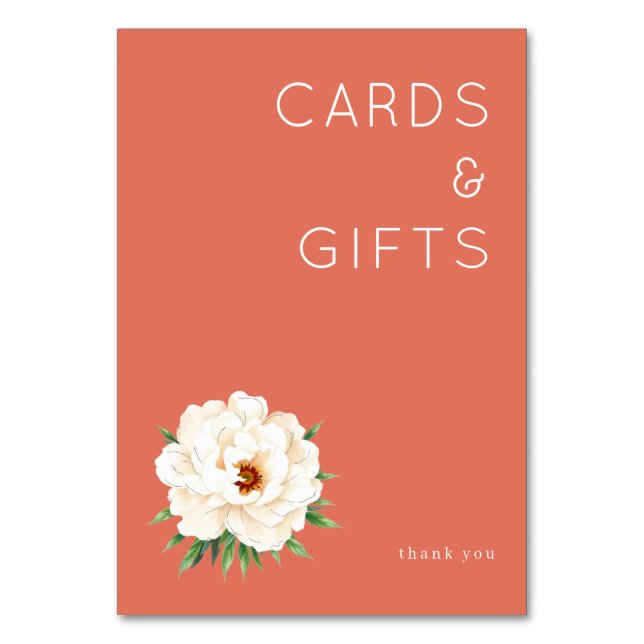 Tarjeta De Mesa Coral Moderne Wedding (Anverso)