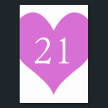 Tarjeta De Mesa Corazón con número de orquídeas<br><div class="desc">Simple forma de corazón lindo en morado orquídea con número de mesa blanco para su boda.</div>