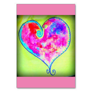 Tarjeta De Mesa corazón rosa agitado