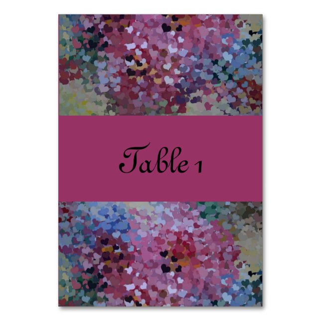 TARJETA DE MESA CORAZONES (Anverso)