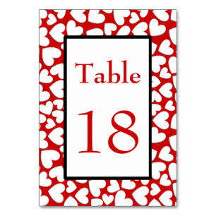 Tarjeta De Mesa Corazones esponjosos
