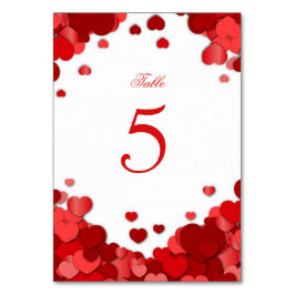 Tarjeta De Mesa Corazones rojos, El día de San Valentín, Boda, Per
