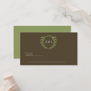 Tarjeta De Mesa Corona Botánica Boda Tonos Terrosos