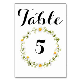 Tarjeta De Mesa Corona de flores de manzanilla