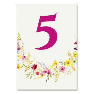 Tarjeta De Mesa Corona de flores de orquídea silvestre rosa púrpur