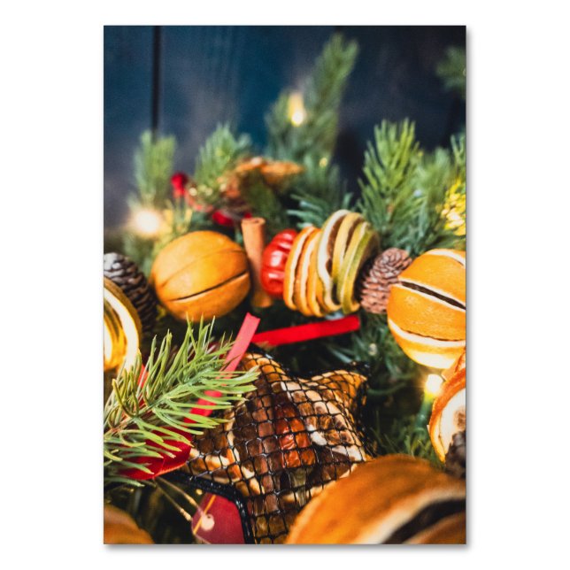 Tarjeta De Mesa corona de navidades (Anverso)