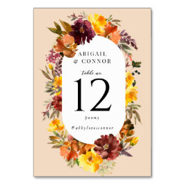 Tarjeta De Mesa Corona de Otoño de color naranja quemada Marsala r