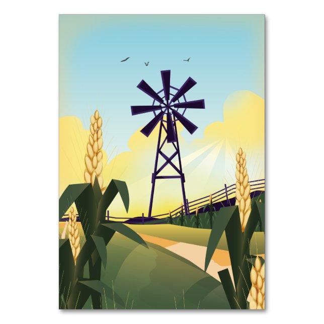 Tarjeta De Mesa Corral y molino de viento (Anverso)