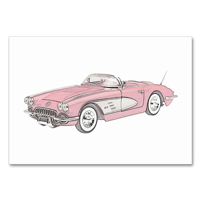 Tarjeta De Mesa Corvette de Chevy de 1958 (Anverso)