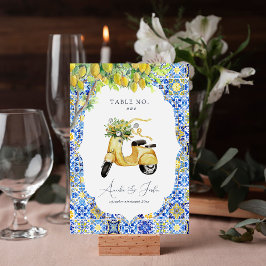 Tarjeta De Mesa Costa Amalfitana | Baldosas de limón mediterráneo 