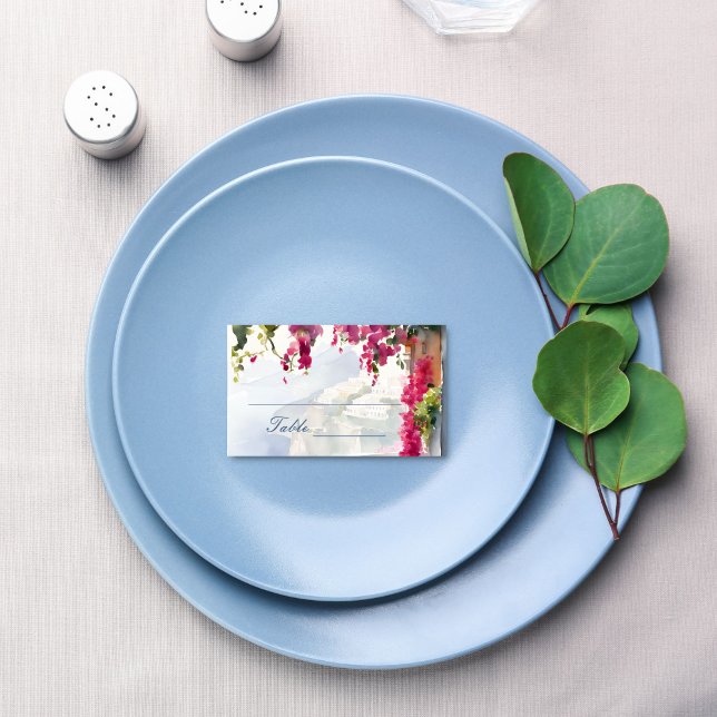 Tarjeta De Mesa Costa de Amalfi Ducha de novia italiana mediterrán (Amalfi coast Mediterranean Italian bridal shower Place Card personalized tableware decor)