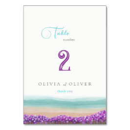 Tarjeta De Mesa Costa de Azure en el Boda Bloom