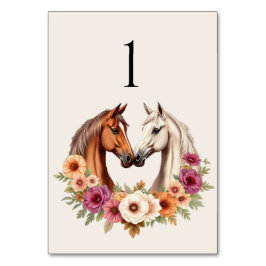 Tarjeta De Mesa Country Western Horses