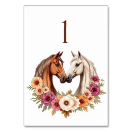 Tarjeta De Mesa Country Western Horses