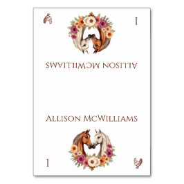 Tarjeta De Mesa Country Western Horses - Ícono de aves de corral