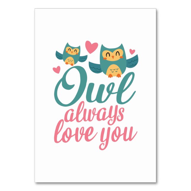 Tarjeta De Mesa Couple Gift Owl Always Love You (Anverso)
