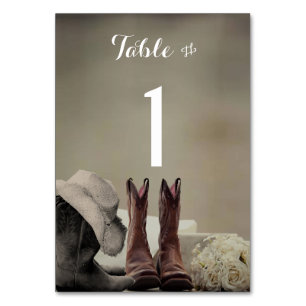 Tarjeta De Mesa Cowboy bota números de tabla de Bodas de Rusia occ
