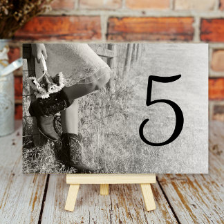 Tarjeta De Mesa Cowgirl Sunflowers Country Western Boda