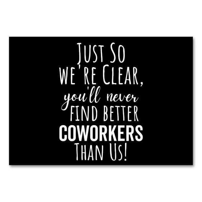 Tarjeta De Mesa Coworker Goodbye | Traslado de trabajadores | Sali (Anverso)