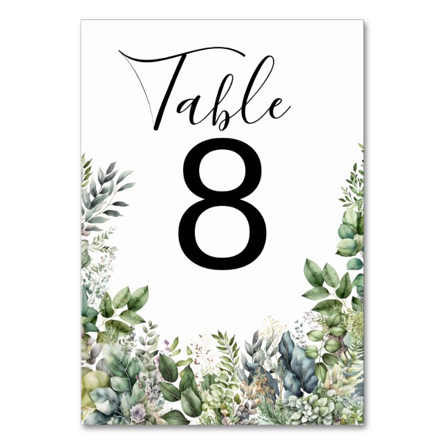 Tarjeta De Mesa Crea tu propia boda eucalipto (Anverso)