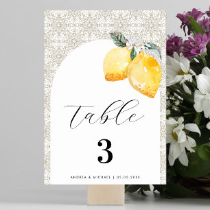 Tarjeta De Mesa Cream Mediterranean Tile español Boda italiano