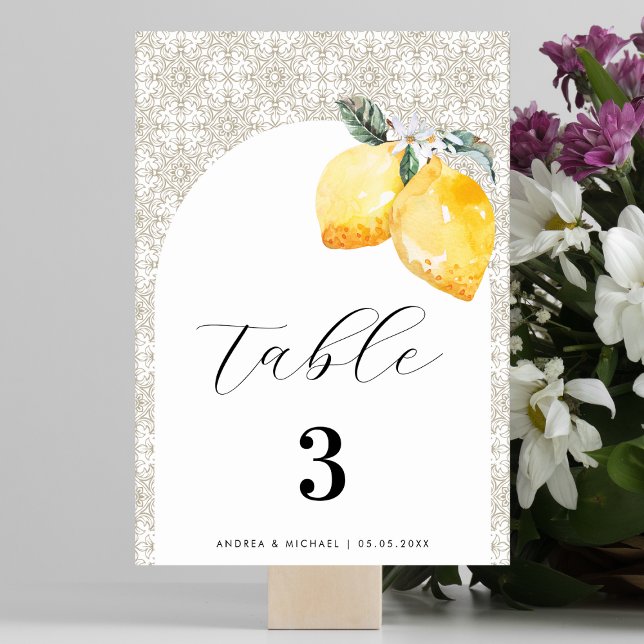 Tarjeta De Mesa Cream Mediterranean Tile español Boda italiano (Subido por el creador)