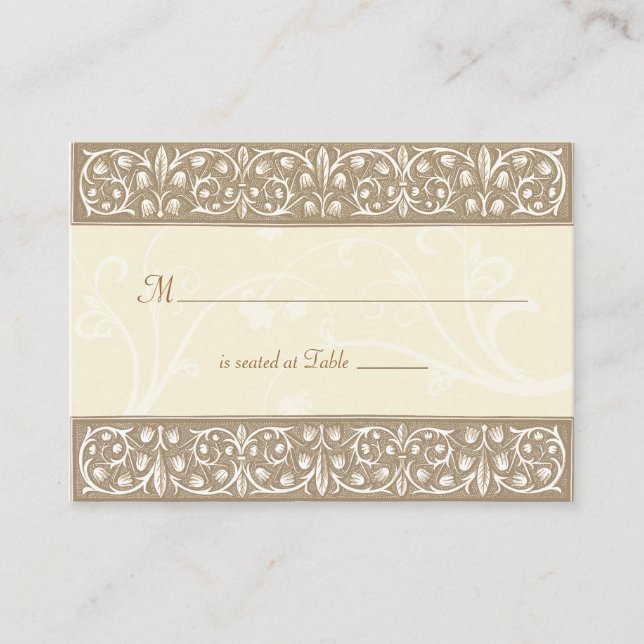 Tarjeta De Mesa Cream Ornamental Frieze Place Card (Anverso)