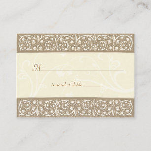 Tarjeta De Mesa Cream Ornamental Frieze Place Card