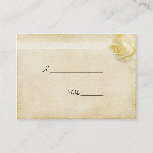 Tarjeta De Mesa Cream Rosebud Table Place Card (Anverso)