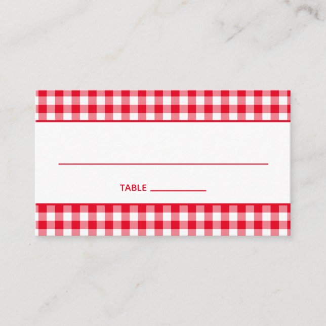 Tarjeta De Mesa Crear su propio país Gingham (Anverso)