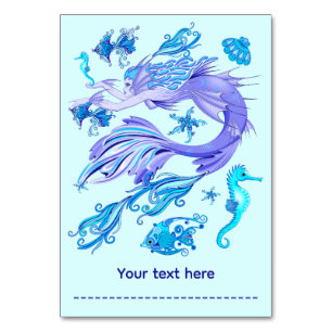 Tarjeta De Mesa Creatividad de hadas púrpura de Sirena