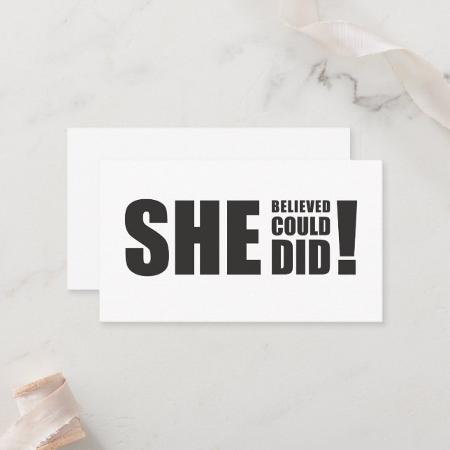 Tarjeta De Mesa ¡Creyó Que Podía, Lo Hizo! (Anverso/Reverso In Situ)