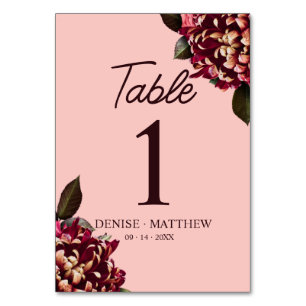Tarjeta De Mesa Crisantemo romántico en rosa gossamer