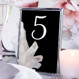 Tarjeta De Mesa Cristales blancos en Boda negro
