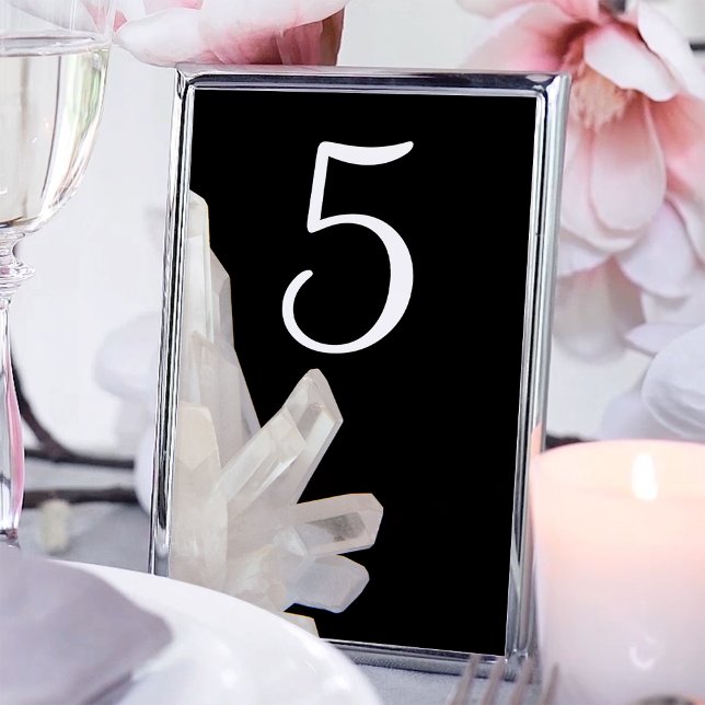 Tarjeta De Mesa Cristales blancos en Boda negro (Subido por el creador)