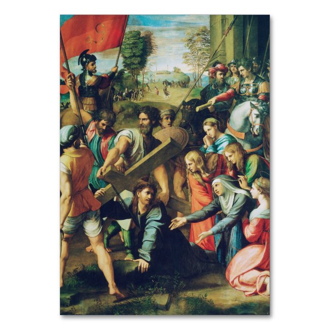 Tarjeta De Mesa Cristo cayendo en el camino al calvario (Anverso)