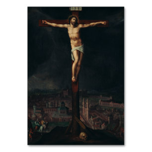 Tarjeta De Mesa Cristo en la Cruz por Gillis Mostaer