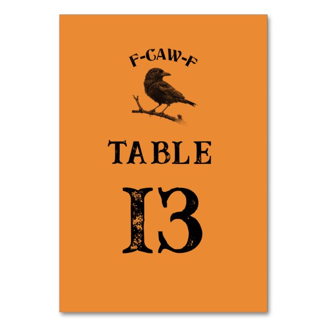 Tarjeta De Mesa Crow F-CAW-F Halloween Personalizado (Anverso)