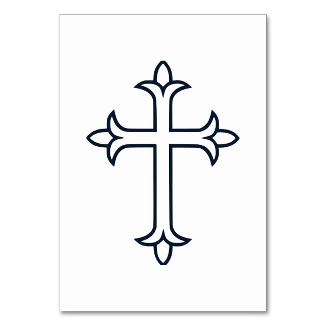 Tarjeta De Mesa Cruz cristiana típica (Anverso)